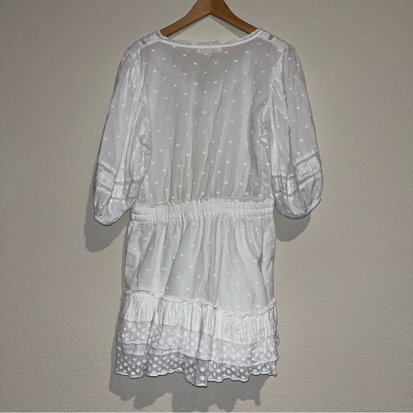 LoveShackFancy Adley White Lace Embroidered Mini Dress SZ L - Picture 6 of 12